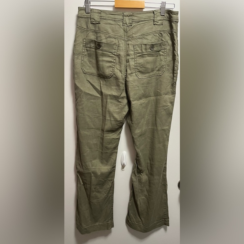 Soft Surroundings Olive Green Linen Blend Pants Women’s Size 8 - Picture 7 of 11